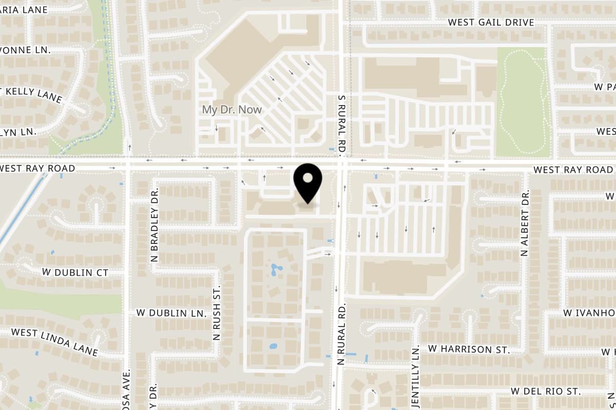 Map showing the location of Brews - A Taphouse and Gourmet Burger Joint Warner Ranch on 5055 W Ray Rd # 2 in Chandler